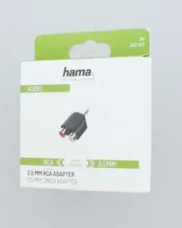 Alternative view of Преходник HAMA, 3.5 мм жак мъжко - 2 x Чинч женско, Черен