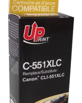 Мастилница UPRINT CLI-551XL CANON, С чип, Cyan