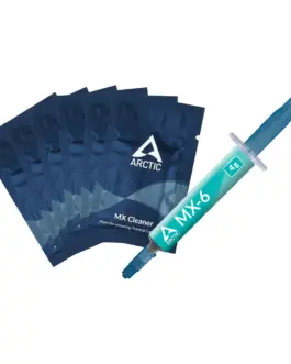 Термо паста с 6 бр почистващи кърпички ARCTIC MX-6 4g Сив