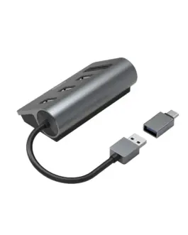 Alternative view of HAMA USB хъб/четец на карти, 5 портов, 3x USB-A, SD, microSD, вкл. USB-C адаптер