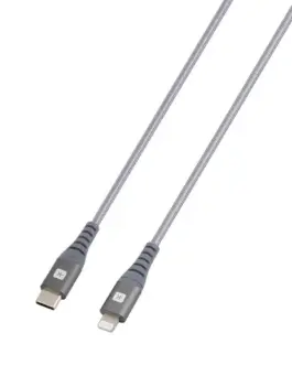 Alternative view of Кабел Skross, USB-C - Lightning, Метална оплетка, 1.20 м, Сив