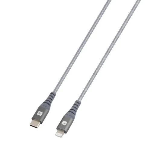Alternative view of Кабел Skross, USB-C - Lightning, Метална оплетка, 1.20 м, Сив