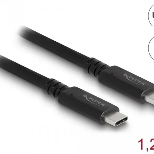 Alternative view of Коаксиален кабел Delock USB4 40 Gbps, USB PD 3.1,  1.2 m, Power Range 240 W