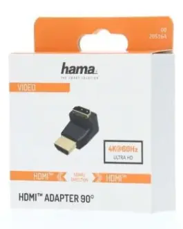 Alternative view of Адаптер HAMA 205164, HDMI мъжко - HDMI женско, на 90°, Черен
