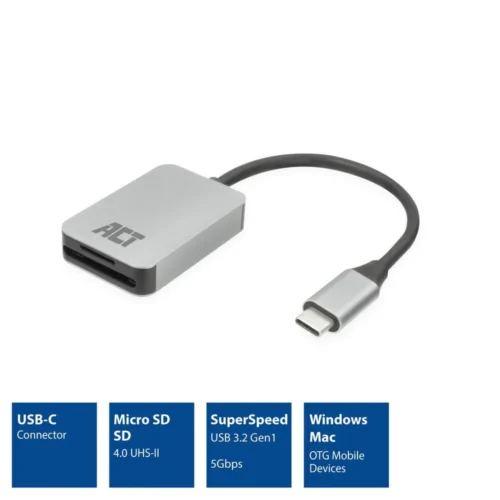 Alternative view of Четец за SD / micro SD карти ACT AC7056, SDXC, USB-C