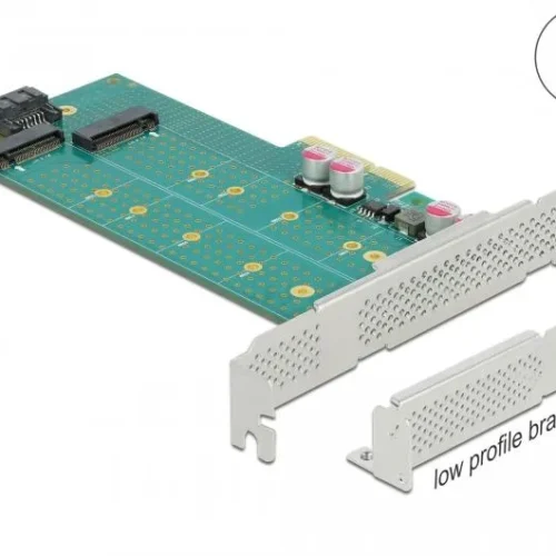 Alternative view of Карта PCI Express x4 Delock към 1x M.2 Key B + 1x  M.2 NVMe M.2 Key M, Low Profile