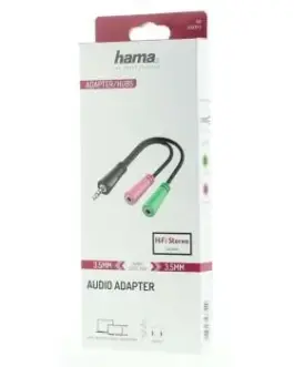 Alternative view of Аудио сплитер HAMA, 3.5мм  жак мъжко - 2 х 3.5 mm жак женско, 10cm