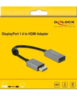Alternative view of Адаптер Delock, DisplayPort 1.4 мъжко - HDMI женско, 4K 60 Hz (HDR)