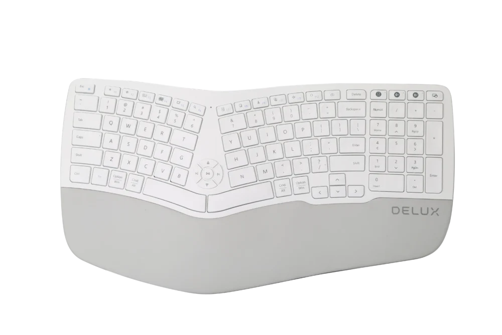 Клавиатура Delux GM902 безжична/Bluetooth бяла US Layout