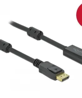 Alternative view of Кабел Delock DisplayPort мъжко - HDMI мъжко, 2 м., 4K 60Hz, Черен