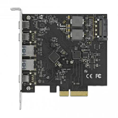 Контролер Delock PCI Express Card x4 -> 3 x USB-C + 2x USB-A 10Gbps