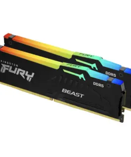 Памет за компютър Kingston FURY Beast Black RGB 64GB(2x32GB) DDR5 6000MHz