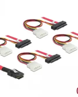 Alternative view of Интерфейсен кабел DeLock, mini SAS SFF-8087 - 4 x SAS SFF-8482 + power, 0.5 m