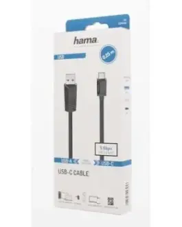 Alternative view of Кабел HAMA USB-C мъжко-USB-A мъжко, USB 3.2 Gen 1, 5Gbit/s, 0.25 м., Черен