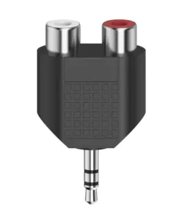 Преходник HAMA 3.5 мм жак мъжко - 2 x Чинч женско Черен