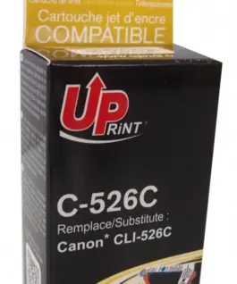 Мастилница UPRINT CLI526 CANON, С чип, Cyan