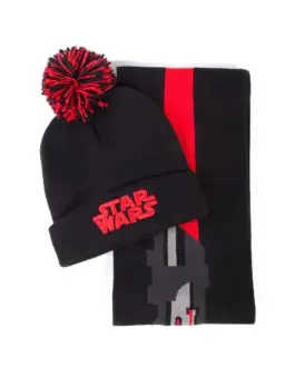 Комплект шал и шапка DIFUZED Star Wars Darth Vader Черен/Червен