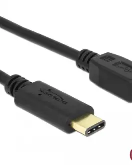 Alternative view of Кабел DeLock, USB-C мъжко - USB-B мъжко, USB 2.0, 0.5 м, Черен