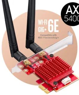 Alternative view of Мрежова карта Cudy WE3000S, PCIe, 3-бандов, 2.4/5~/6 GHz, 574 - 2400 Mbps