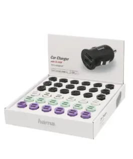 Зарядно за кола HAMA 2 x USB 2.4 A Различни цветове