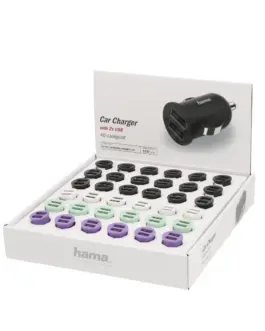 Зарядно за кола HAMA 2 x USB 2.4 A Различни цветове