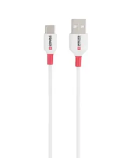 Кабел Skross USB-C - USB-A 2.0 мъжко 1.2м Бял