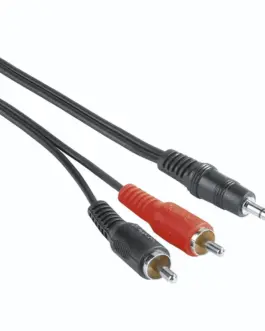 Аудио кабел HAMA 3.5 mm жак мъжко - 2 x Чинч мъжко 5м Черен