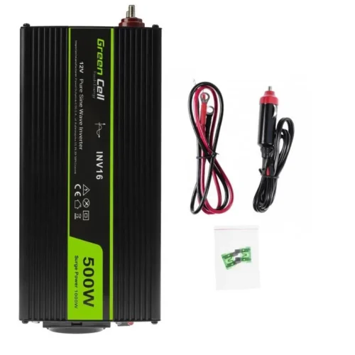Alternative view of Инвертор GREEN CELL, 12/220V, DC/AC, 500W/1000W, Чиста синусоида