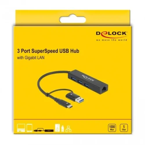 Alternative view of USB хъб 3 порта, 3.2 Gen 1, DELOCK-64149