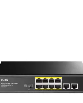 Суич Cudy FS1010P 8 портов 10/100 PoE+ Switch 120W 2 x Uplink порта