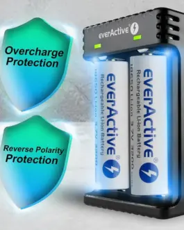 Alternative view of Зарядно устройство за LiIon батерии 3,7v CR18650,CR123,14500 2 гнездa USB micro LC-200 EverActive