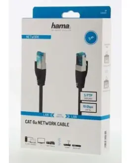 Alternative view of Мрежов пач кабел HAMA S/FTP, CAT 6a, RJ-45 - RJ-45, 10Gbit/s, 3.0 m, Черен
