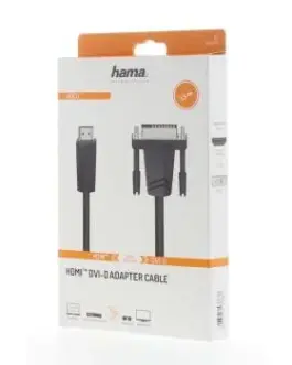 Alternative view of Кабел HAMA 205018, HDMI мъжко - DVI/D мъжко, 1.5 м, Екраниран, Черен