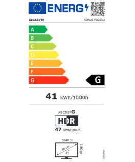 Alternative view of Гейминг монитор GIGABYTE AORUS FO32U2, 31.5" QD-OLED, 4K UHD, 240Hz, 0.03ms, Vesa ClearMR 13000, HDR 400, KVM