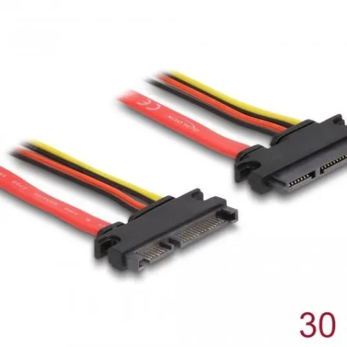 Alternative view of Удължителен кабел DeLock SATA 6 Gb/s 22 pin plug - SATA 22 pin (5 V + 12 V), 30 cm