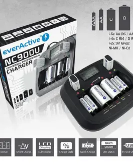 Alternative view of Зарядно у-во Universal Charger  NIMH R6,03,14,20,22 с микропроцесор NC900U  EVERACTIVE