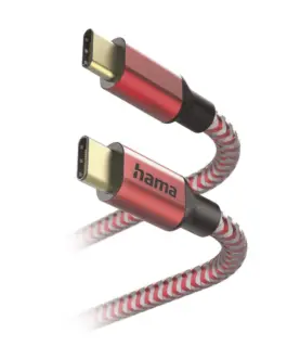 Alternative view of Кабел HAMA Reflective, USB-C мъжко - USB-C мъжко, 1.5 м., Червен
