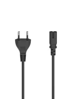 Захранващ кабел HAMA 200732 Euro-plug 2pin(IEC C7) женско 1.5 m Черен