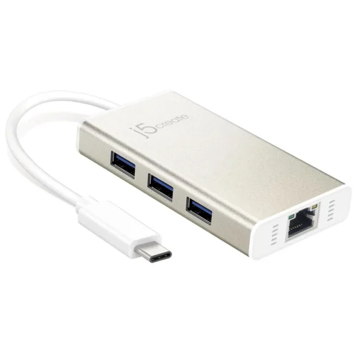 Alternative view of Хъб 3-портов J5create JCH471, USB-C 3.1, USB-A 3.0, Gigabit Ethernet