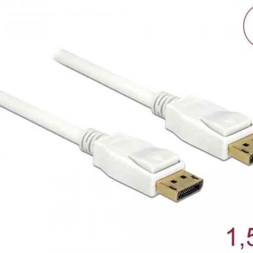 Alternative view of Кабел Delock DisplayPort 1.2 мъжко - DisplayPort мъжко, 1.5м, 4K 60 Hz, Бял