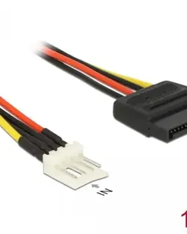 Alternative view of Кабел Delock Power Cable, SATA 15 pin receptacle - 4 pin floppy male, 15 см