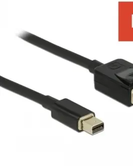 Alternative view of Кабел Delock Mini DisplayPort мъжко - DisplayPort мъжко, 2.0м, 8K 60 Hz, Черен