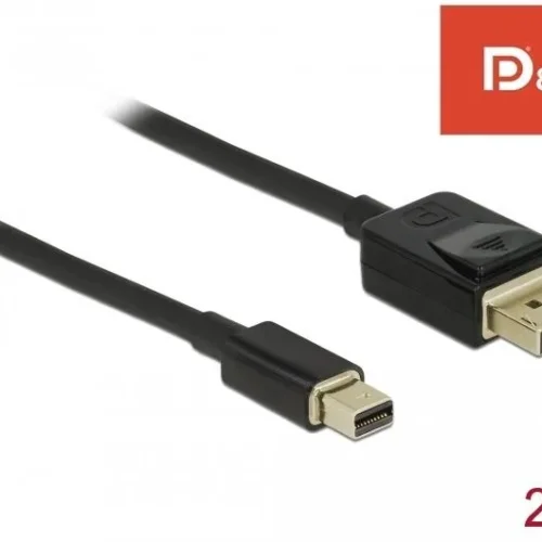 Alternative view of Кабел Delock Mini DisplayPort мъжко - DisplayPort мъжко, 2.0м, 8K 60 Hz, Черен