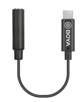 Адаптер BOYA 3.5mm TRS женски към USB-C мъжки 6cm BY-K4