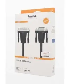 Alternative view of Кабел HAMA 200714, DVI мъжко - VGA мъжко, 1.5 м, Екраниран, 1080p, Черен