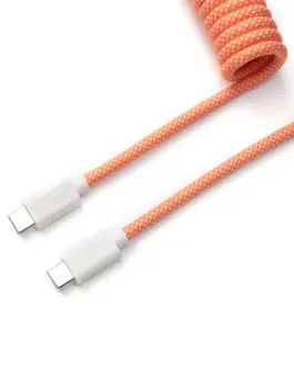 Кабел за клавиатура Keychron Coiled Aviator Pink Orange