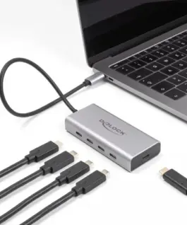 Alternative view of Докинг станция Delock, USB-C - 4 x USB-C, USB-C PD, 85 W, 10 Gbps