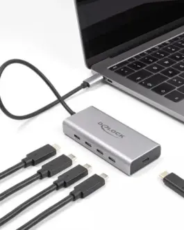 Alternative view of Докинг станция Delock, USB-C - 4 x USB-C, USB-C PD, 85 W, 10 Gbps