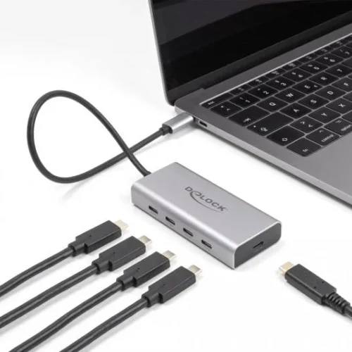 Alternative view of Докинг станция Delock, USB-C - 4 x USB-C, USB-C PD, 85 W, 10 Gbps