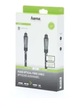 Alternative view of Оптичен аудио кабел HAMA 205140, ODT plug (Toslink), Метални накрайници, 3 м, Черен